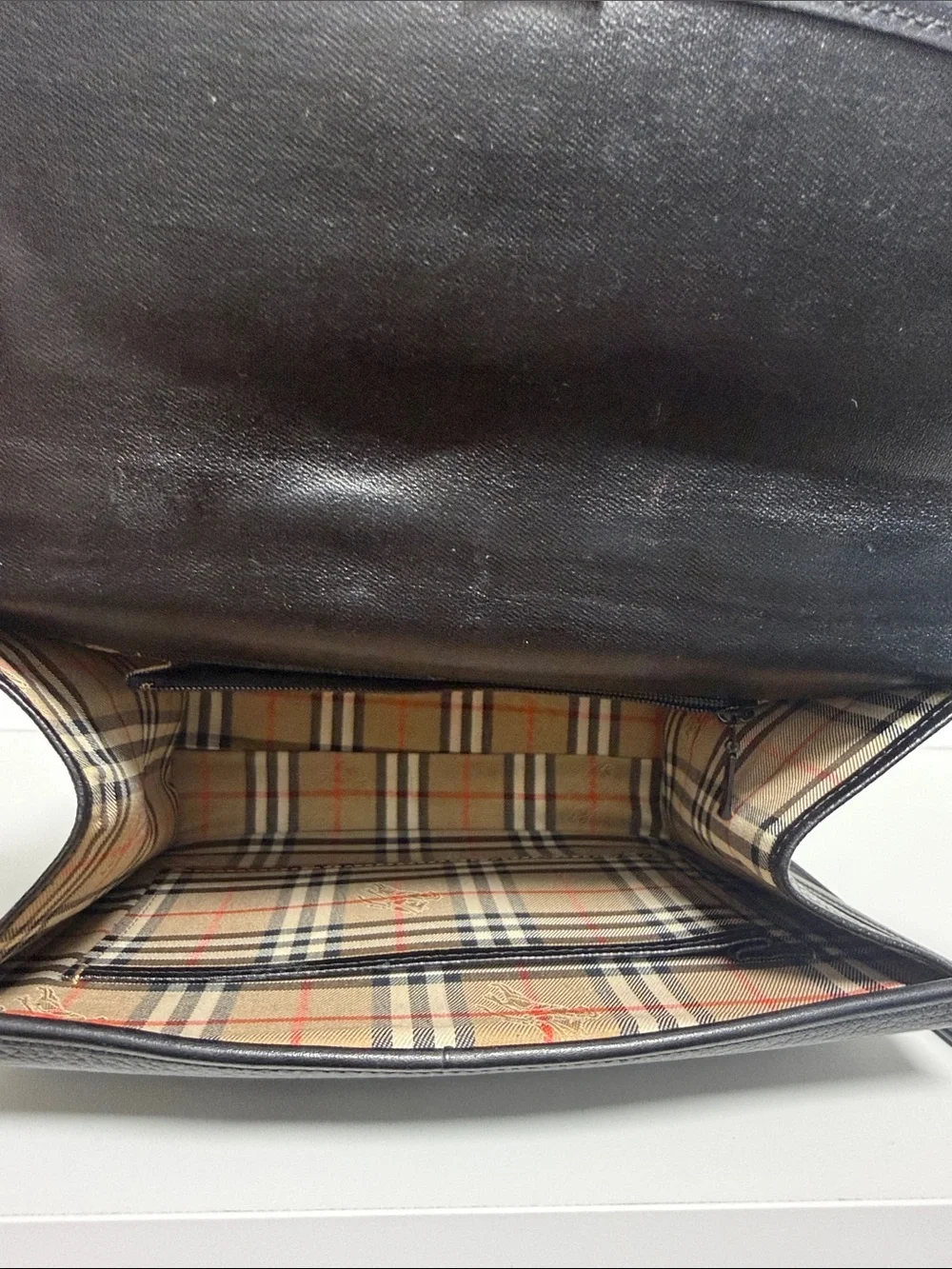 Burberry Black Pebbled Leather Top-Handle Satchel